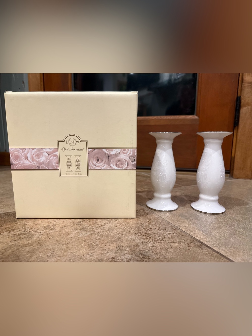 Lenox Opal Innocence Candle Sticks, 2 (pair)